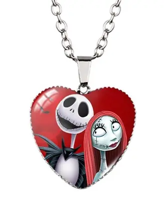 Buy Nightmare Before Christmas The Necklace Heart Pendant Charm Jewellery Chain • 5.99£