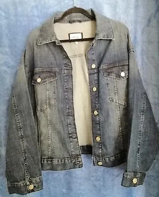 Buy Denim Jacket Bomber Style Buttoned Size 20 Garage Brand Dark Blue New No Tags • 24£