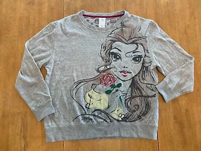 Buy Disney Princess Sweatshirt 2XL  Gray Belle Beauty And The Beast Sketch • 24.01£