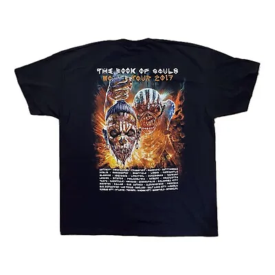 Buy 2017 Iron Maiden The Book Of Souls World Tour With Locations T-Shirt. Size XXL • 39.99£