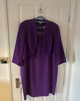 Buy Joanna Hope Dress And Jacket Purple Wedding Outfit Size 22 • 40£