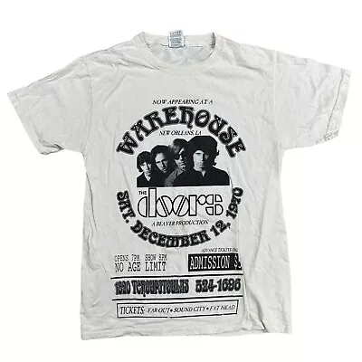 Buy Vintage The Doors T-Shirt Graphic Print Fruit Of The Loom White Mens Small • 19.99£