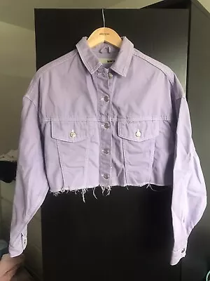 Buy Topshop Lilac Denim Cropped Jacket Size 8 • 8£