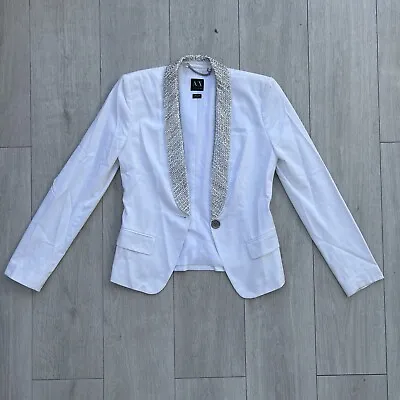 Buy Authentic Armani Exchange White Blazer With Rhinestones Size M • 45£