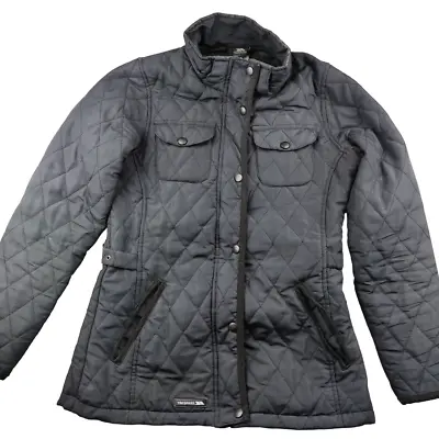 Buy Trespass Coldheat Womens Navy Quilted Jacket Coat Size S Corduroy Trim • 8.54£