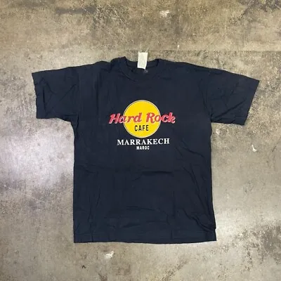 Buy Hard Rock Cafe T-Shirt Marrakech USA Graphic 90s Tee, Navy, Mens Large • 25£