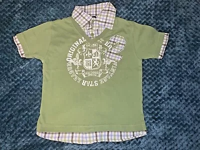 Buy Next Boys T-shirt Age 2-3 Years. Lime Green With Checked Collar And Trim. VGC • 2£