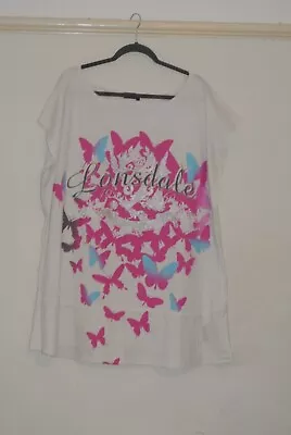 Buy Fab Lonsdale White / Butterfly Patterned Top Size 30/32 • 6.99£