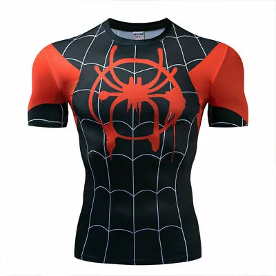 Buy Miles Morales Spider-Man Enters Spiderman Role Playing Short Sleeve T-shirt UK • 10.58£