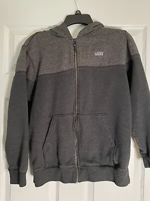Buy Vans Youth Graphic Hoodie Zip Up Black/Gray Size Large • 4.73£
