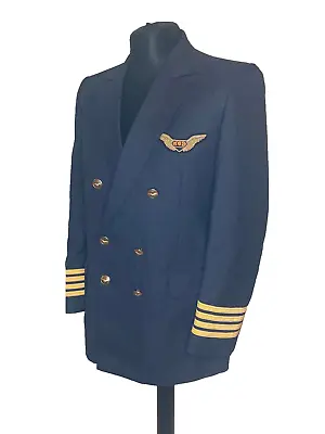 Buy Vintage British Caledonian Airlines Pilot Jacket Tunic-Captain 40 R • 24.95£