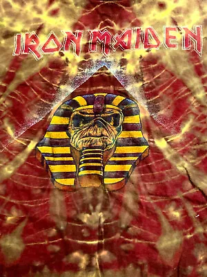 Buy Iron Maiden ORIGINAL T-shirt 1984 Tie Dye POWERSLAVE Incredibly RARE Size Large • 314.99£