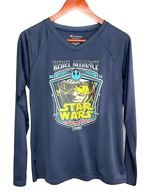 Buy Star Wars Medium Rebel Alliance Disneyland 2016 Half Marathon Long Sleeve Shirt • 9.61£