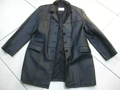 Buy MODERN CLASSICS LEATHER COAT TRENCH 16 14 BLAZER JACKET Long Line Goth Real • 104.99£
