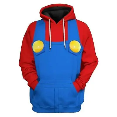 Buy Super Mario 3D Unisex Hoodie - Cosplay Pullover Jumper Top Fancy Dress Costume • 14.95£