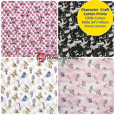 Buy Disney 100% Craft Cotton Fabric 140cm Wide - Licensed Characters 30 Design Print • 2.49£