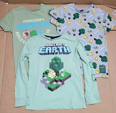 Buy Minecraft Earth Clothes Bundle, Tshirt, Long Sleeve Top Age 6-7 Yrs Boys/girls • 6.99£