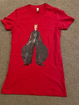 Buy David Bowie 'Ziggy Stardust' T-shirt Red Slim-Fit Ladies • 4.99£