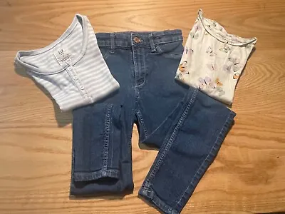 Buy Girl School Outfits — Skinny Denim Jeans And Gap Striped Tee Shirt Top - 8 • 9.65£