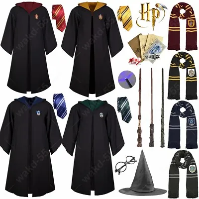 Buy Harry Potter Gryffindor Slytherin Ravenclaw Hufflepuff Costume Robe Cape Scarf • 8.59£
