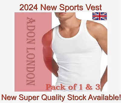 Buy New 2024 Winter Men WHITE VEST 1 3 Pack PLAIN MEN  VEST | 100% COTTON VEST S-XXL • 8.29£