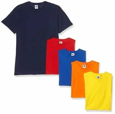 Buy 100% Cotton Blank T Shirt 5 Pack Men's New Fruit Of The Loom Plain Tee's T-shirt • 18.35£