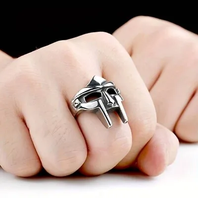Buy Man Ring SIZE 9 DOOM Mask Gladiator Style Silver Stainless Steel Jewelry • 5.20£