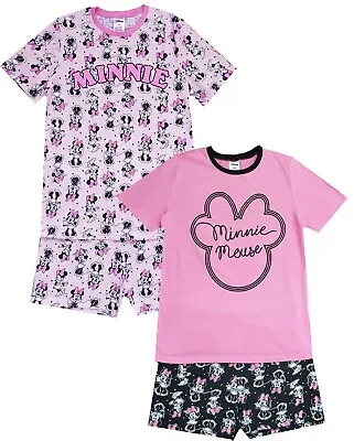 Buy Ladies Disney Minnie Mouse Short Pyjamas 2 PACK Mothers Day Gift 8-22 • 16.95£
