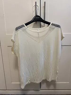 Buy Karen Millen Cream T-shirt. Size 14 • 12.99£