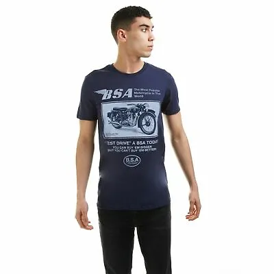 Buy Official BSA Motorcycles Mens Test Drive  T-Shirt Navy S - XXL • 13.99£