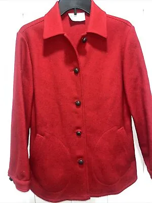 Buy Pendleton Womens Size Small Pea Coat, Jacket Button Up Virgin Wool Christmas Red • 43.43£