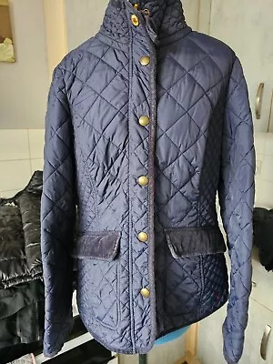 Buy Joules MOREDALENEW Navy Blue Quilted Floral Lined Jacket UK 14 • 4.99£