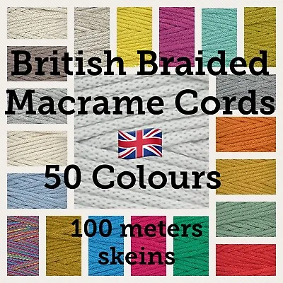 Buy British Macramé Braided/Drawstring 5mm Cotton Cord Hoody Craft Laces MADE IN UK • 9.70£