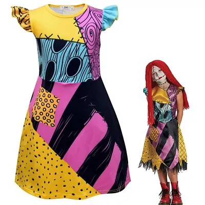 Buy Girl Cosplay The Nightmare Before Christmas Sally Costume WIG Halloween Dress UK • 11.55£