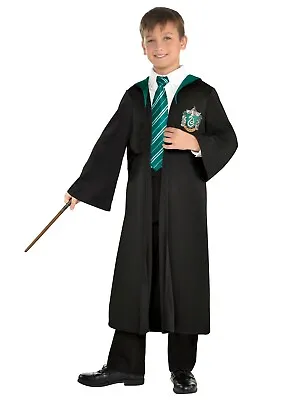 Buy Childs Harry Potter Slytherin School Robe Fancy Dress Wizard Costume Book Day • 23.99£