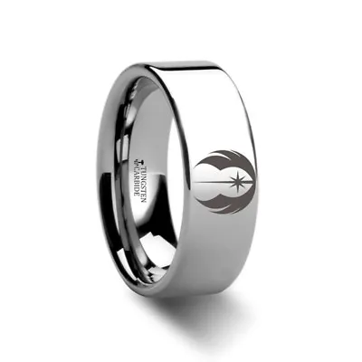 Buy Jedi Order Symbol Star Wars Polished Tungsten Engraved Ring Jewelery - 4- 12mm • 108.66£