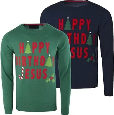 Buy Ladies Novelty Happy Bday Jesus Merry Christmas Jumper Sweater • 10.86£