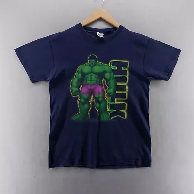 Buy Vintage The Incredible Hulk T Shirt Medium Blue Movie Promo 2003 Short Sleeve • 20.30£