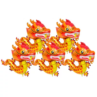 Buy  5 Pcs Fu Luck Dragon Balloon Chinese New Year Breath Balls Red Lucky • 10.79£
