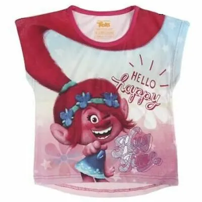 Buy Trolls Cotton T-Shirt Hello Happy Hug Time 3-4 Years 98cm/104cm • 6.99£