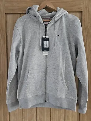Buy Mens Tommy Hilfiger Long Sleeve Casual Light Grey Zip Up Hoodie Size M BRAND NEW • 74.99£