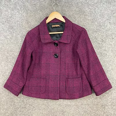 Buy Princess Highway Jacket Womens 6 Purple Houndstooth Lined Button 9108 • 18.93£
