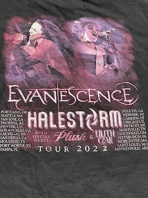 Buy Evanescence Halestorm 2022 Tour Shirt - XL - Nu Metal Woman’s Heavy Metal Rock • 33.45£