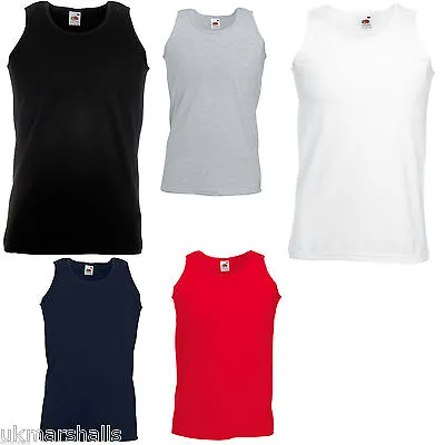 Buy Fruit Of The Loom Men's Athletic Vest Tank Top Cotton T Shirt 6 Colours S - Xxl • 6.15£