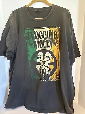 Buy Flogging Molly Irish Celtic Rock Band Shamrock T-Shirt 3XL Gray Irish Flag • 7.89£