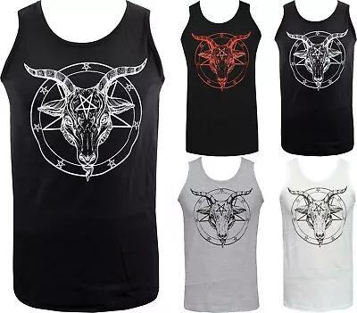 Buy Mens Baphoment Tank Top Pentagram Satanic Occult Church Of Satan Goat Goth • 16.50£