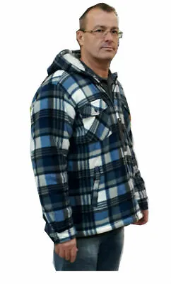 Buy Thick Lumberjack Shirts Heavy Duty Hooded Padded FurFleece Lined Warm Jackets • 19.99£