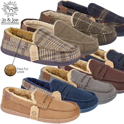 Buy Mens Slippers Mens Moccasin Slippers Mens Moccasins Full Back Fur Lined Slippers • 4.77£