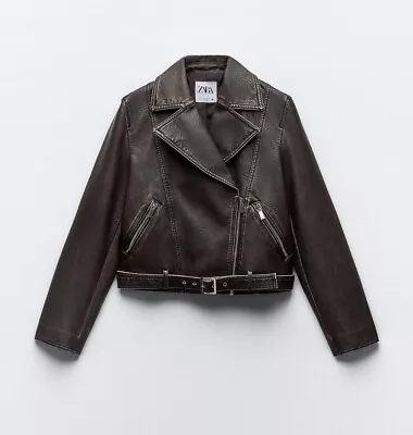 Buy Ladies Zara Faux Leather Jacket Size Small New • 20£
