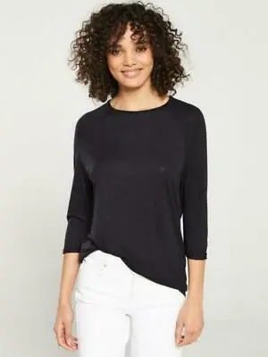 Buy V By Very Ladies BLACK Raglan Three Quarter Sleeve Top - Size 12 – BRAND NEW • 7.49£